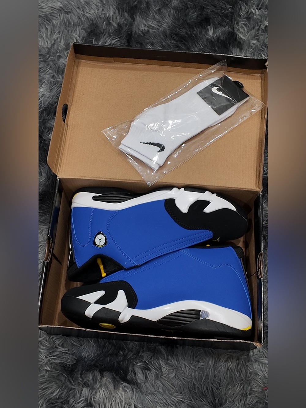 Jordan Kids Royal Blue and Black High-Top Sneakers